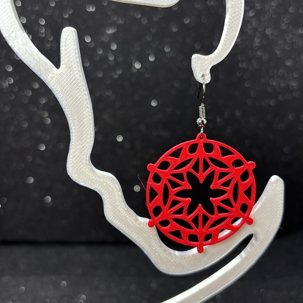 The Flora Vine Red Earrings - Picture 3 of 4